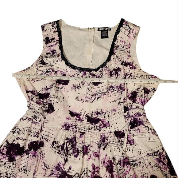Hot Topic Rockabilly Music Note Dress w/Petiicoat Layer Sleeveless Cinch Boddess - Picture 9 of 14
